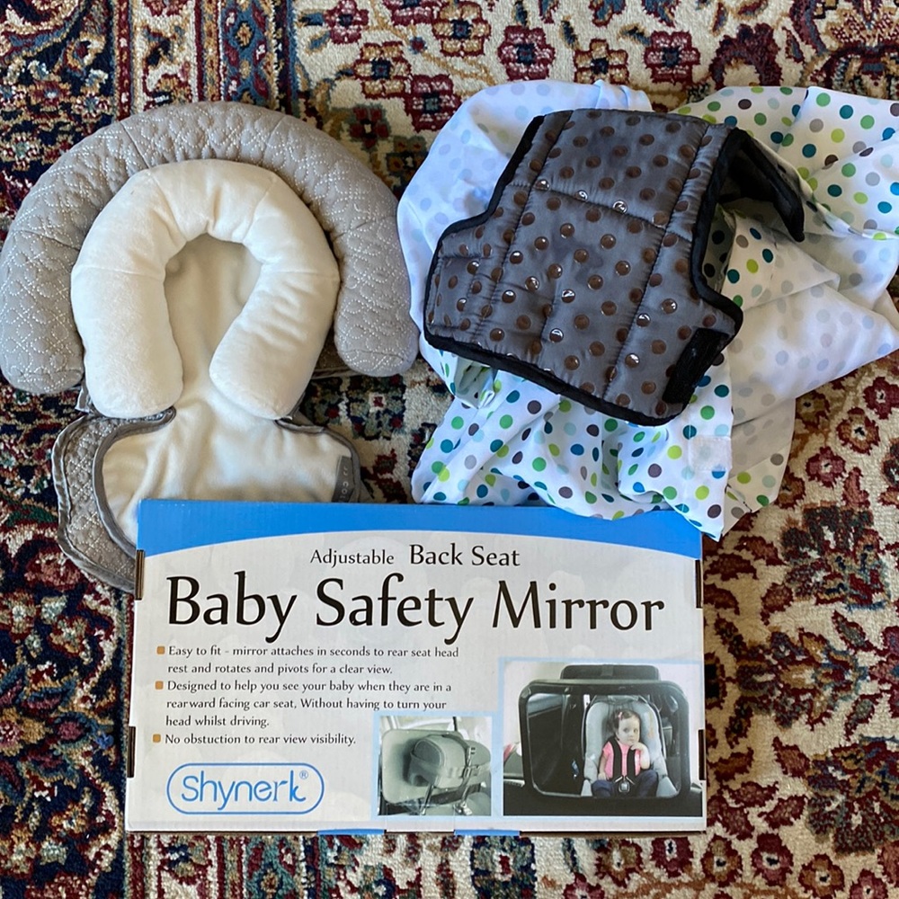 Baby mirror,car seat cover and head support